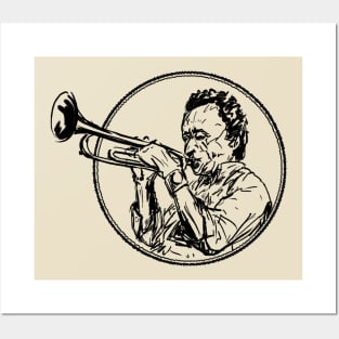 Jazz Trumpet Player Sketch Posters and Art